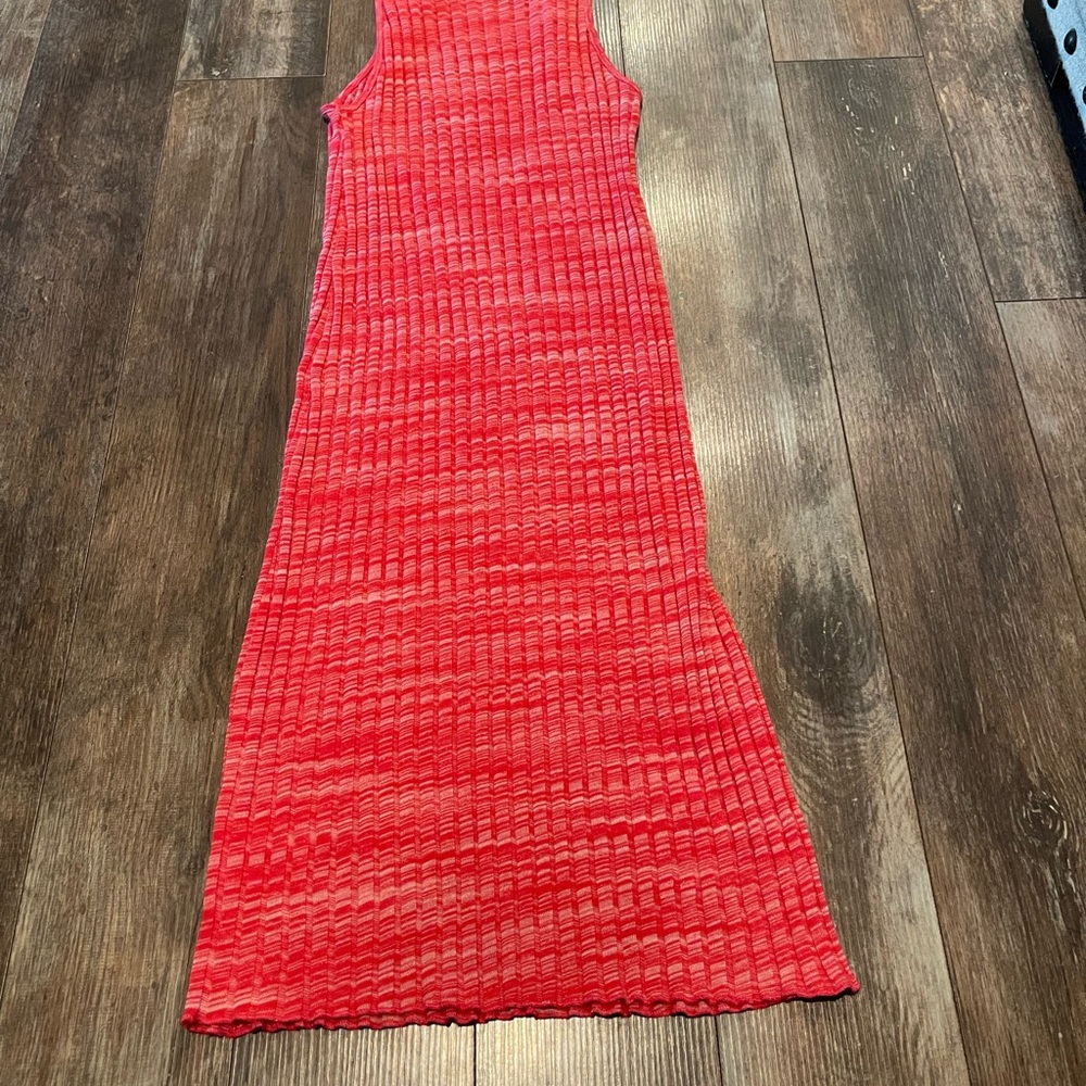 Red and light pink Zara midi